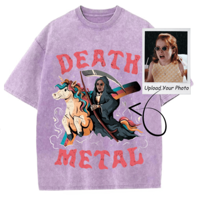 Death Metal Personalized Unisex Washed Oversized T-Shirt